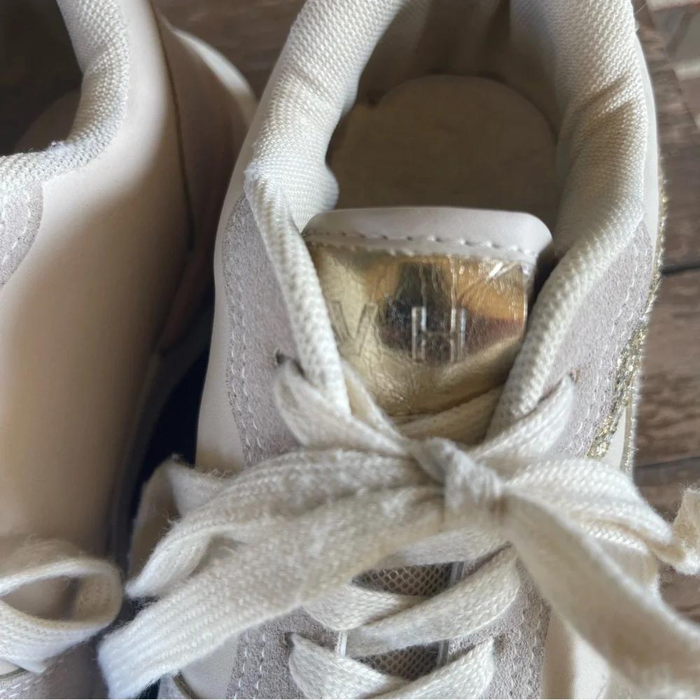Vintage Havana Women’s Run‎ Fashion Sneakers Nude Glitter Size 8.5 sb3